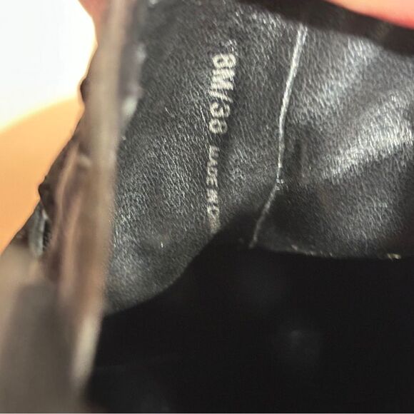 Vince Camuto | Women’s Prestetta Black Leather Ankle Boots Booties Cutout - Picture 8 of 11